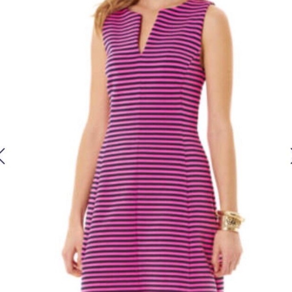 Gorgeous Lilly Pulitzer Brielle Dress 
Hotty Pink Ottoman Stripe